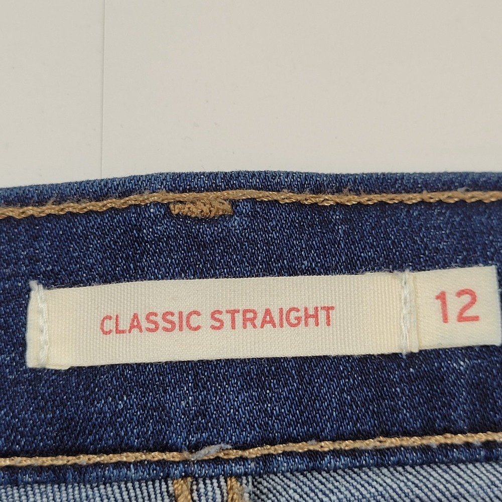 Levi's Classic Straight Jeans Women 12S Dark Blue Excellent 39250-0050 W31 L28 - Picture 9 of 11